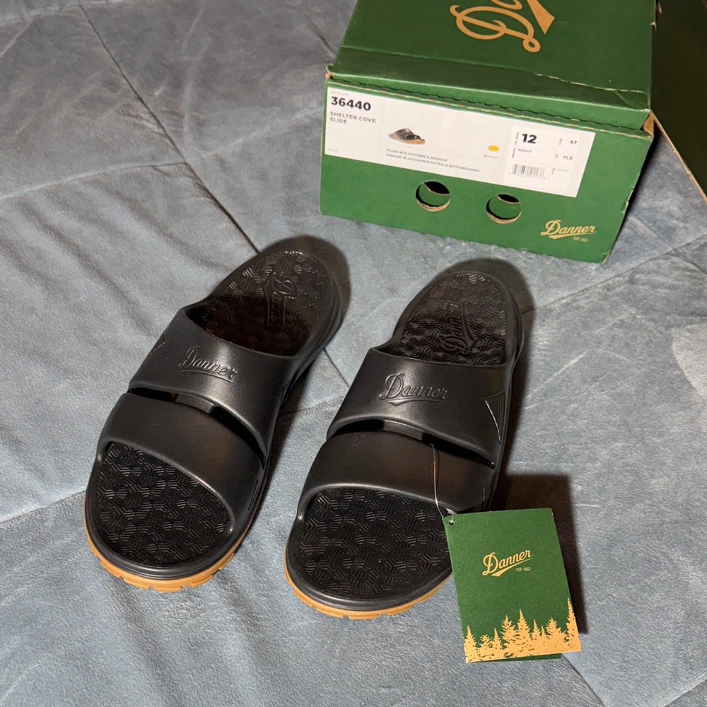 Danner Black and Tan Slide Sandals for Men